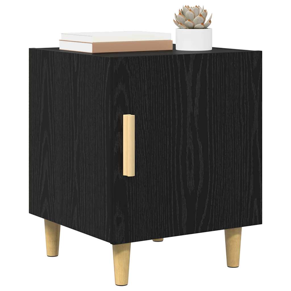 Armadio da Notte Rovere Nero 40 x 40 x 50 cm Legno multistrato