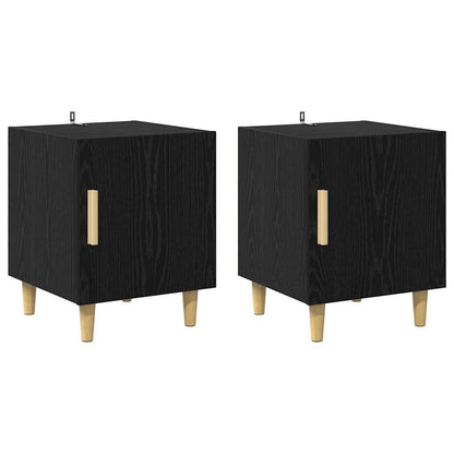 Armadio da Notte 2 pcs Rovere Nero 40 x 40 x 50 cm