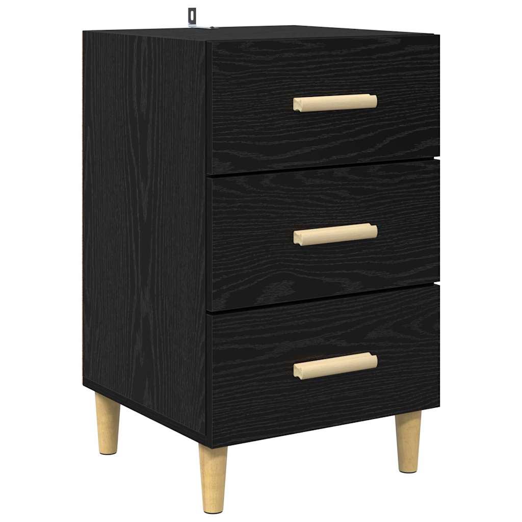 Armadio da Notte Rovere Nero 40 x 40 x 66 cm Legno multistrato