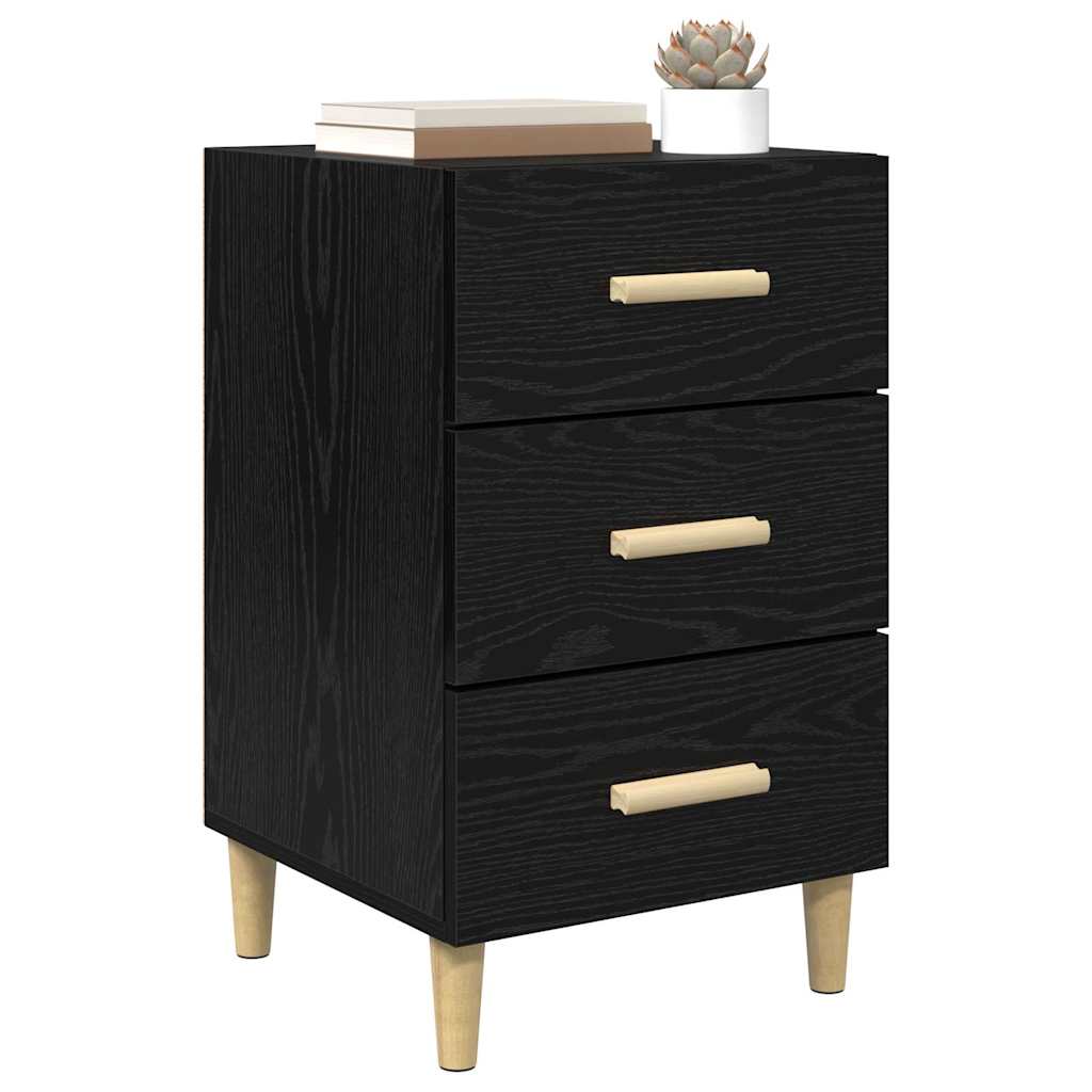 Armadio da Notte Rovere Nero 40 x 40 x 66 cm Legno multistrato