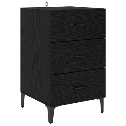 Armadio da Notte Rovere Nero 40 x 40.5 x 66 cm