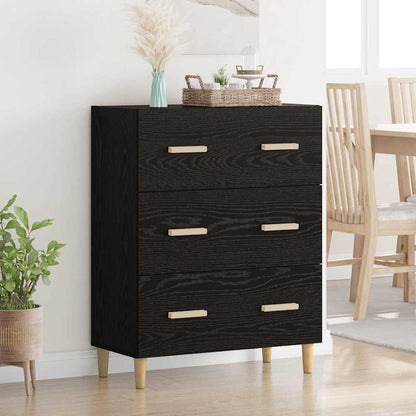 Credenza Rovere Nero 69,5 x 34 x 90 cm Legno multistrato