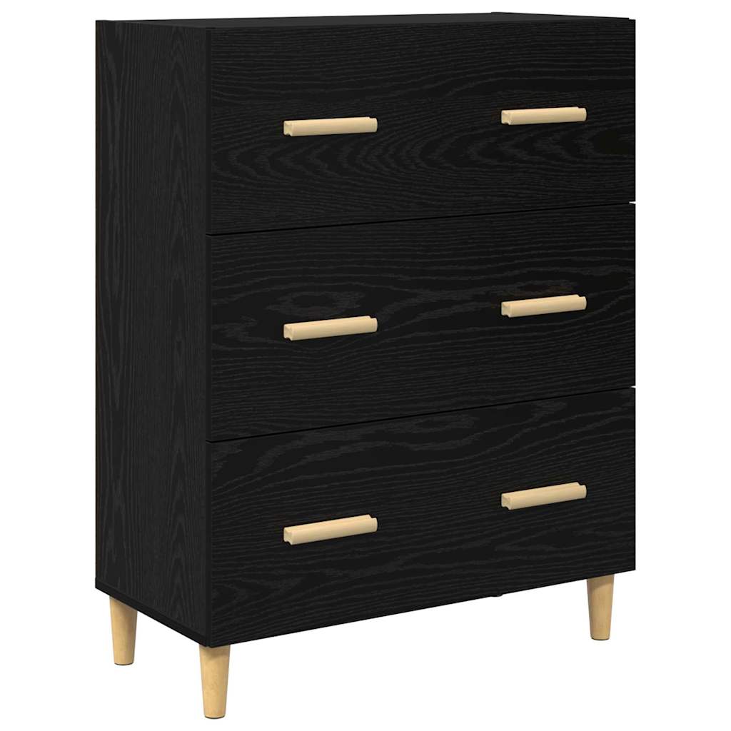 Credenza Rovere Nero 69,5 x 34 x 90 cm Legno multistrato