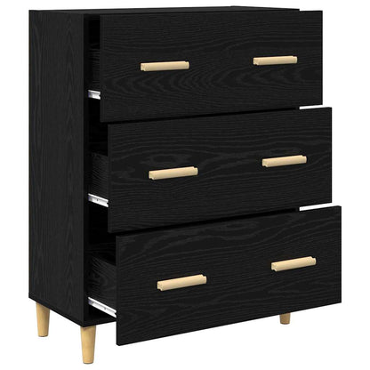 Credenza Rovere Nero 69,5 x 34 x 90 cm Legno multistrato