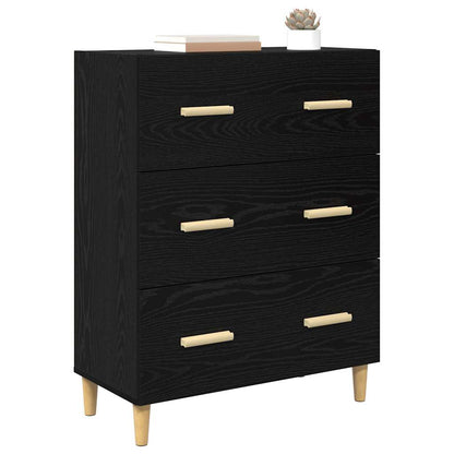 Credenza Rovere Nero 69,5 x 34 x 90 cm Legno multistrato