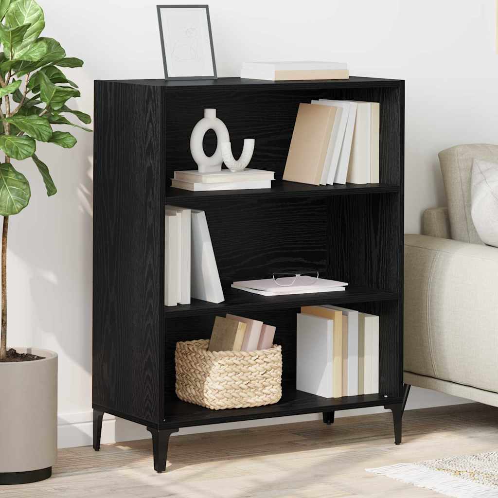 Credenza Rovere Nero 69,5 x 32,5 x 90 cm Legno multistrato