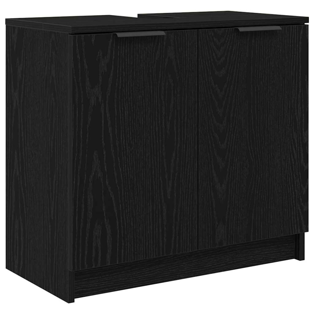 Mobile da Bagno con porta Rovere Nero 64,5 x 33,5 x 59 cm
