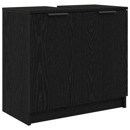 Mobile da Bagno con porta Rovere Nero 64,5 x 33,5 x 59 cm
