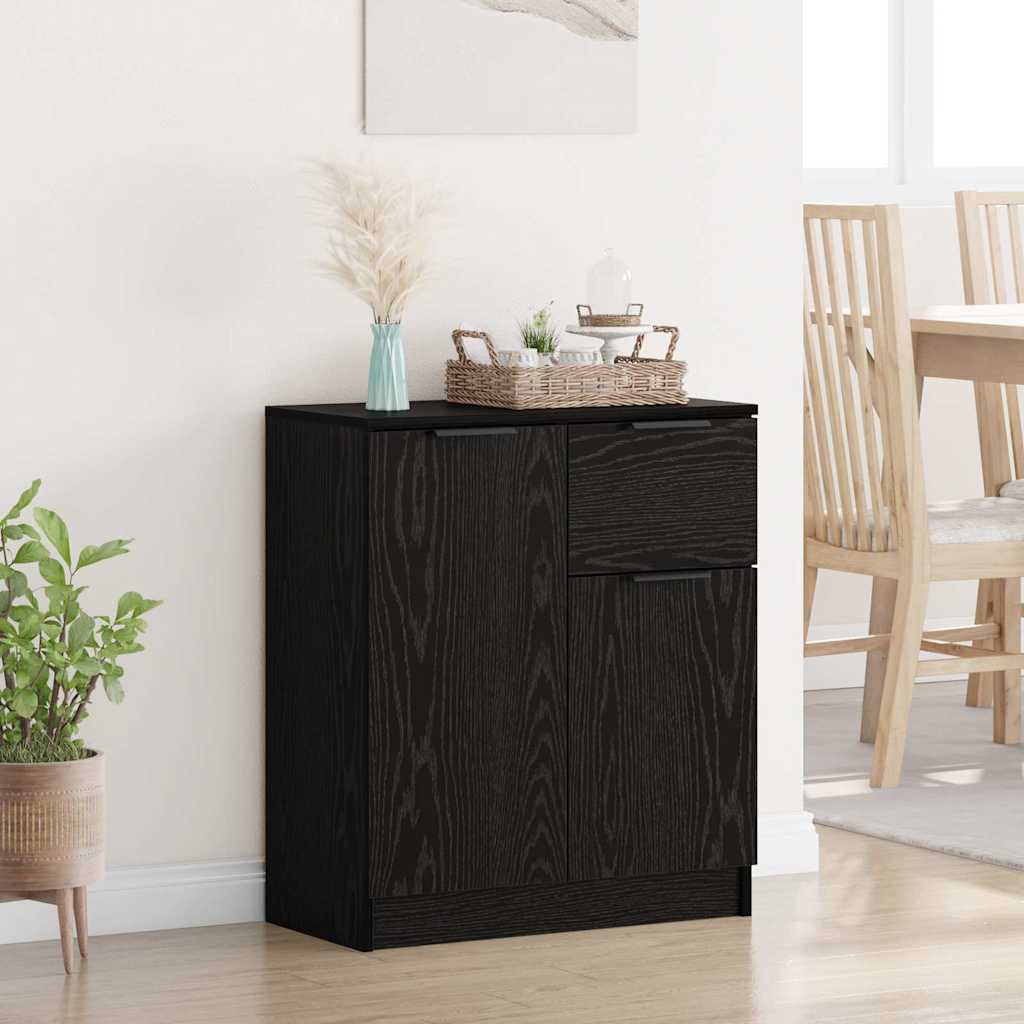 Credenza Rovere Nero 60 x 30 x 70 cm Legno multistrato