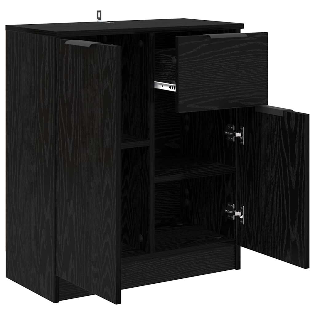 Credenza Rovere Nero 60 x 30 x 70 cm Legno multistrato