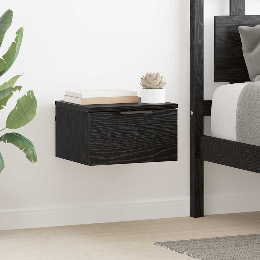 Armadio da Notte con cassetto 2 pcs Rovere Nero 34 x 30 x 20 cm