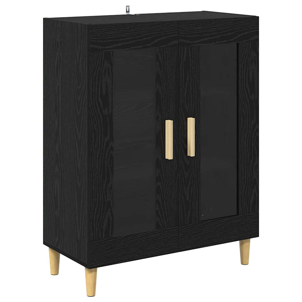 Credenza Rovere Nero 69,5 x 34 x 90 cm Legno multistrato