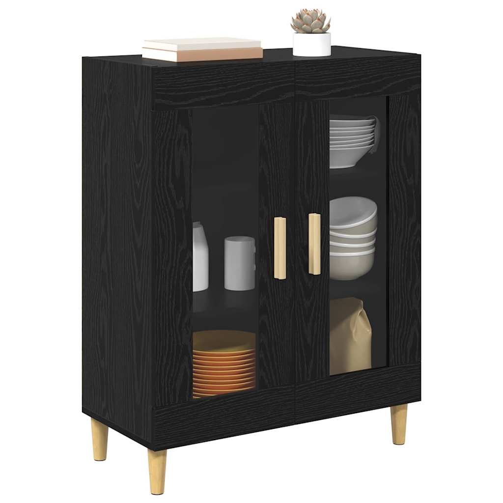 Credenza Rovere Nero 69,5 x 34 x 90 cm Legno multistrato