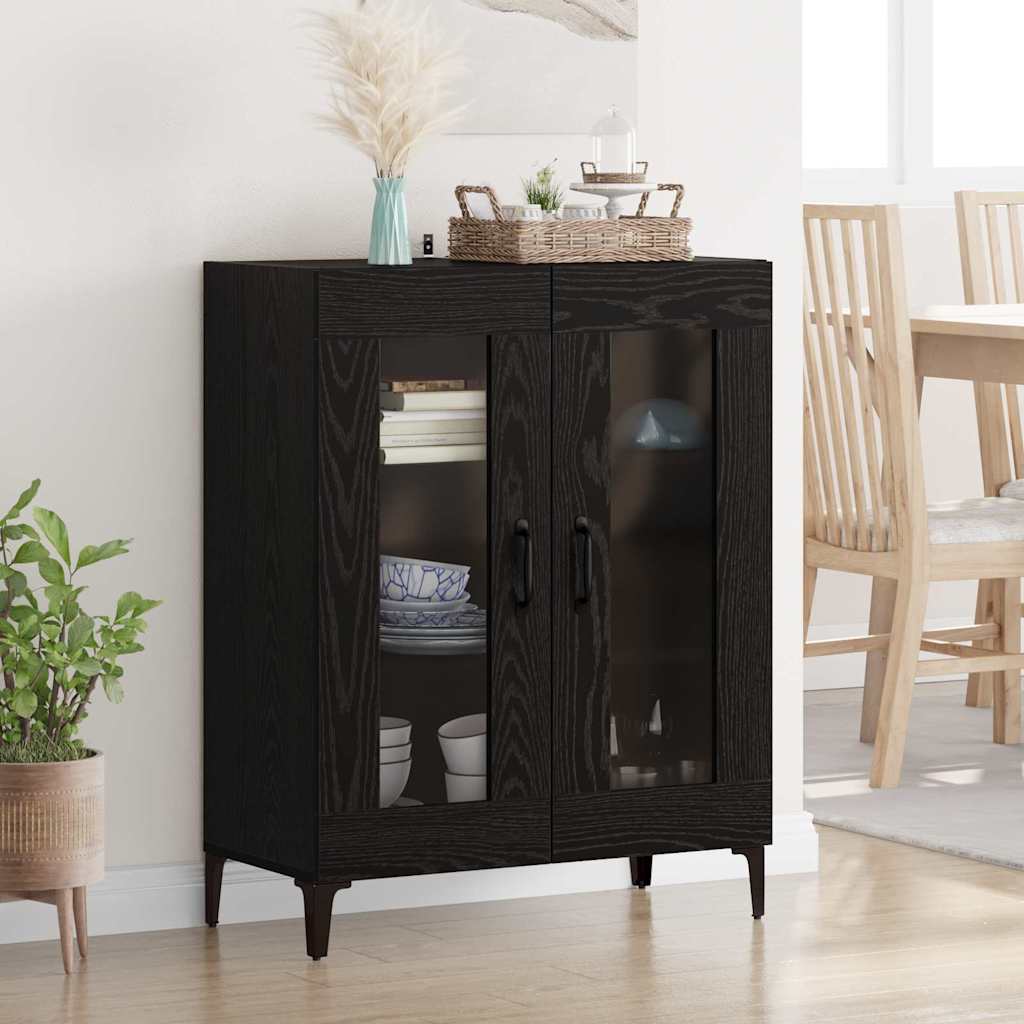 Credenza Rovere Nero 69,5 x 34 x 90 cm