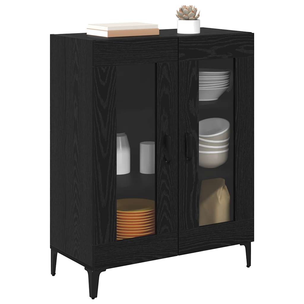 Credenza Rovere Nero 69,5 x 34 x 90 cm