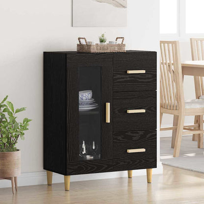 Credenza Rovere Nero 69,5 x 34 x 90 cm Legno multistrato