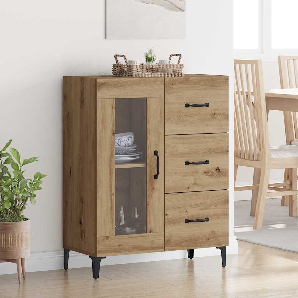 Credenza con cassetto Rovere artigianale 69,5 x 34 x 90 cm
