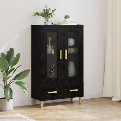 Credenza Rovere Nero 70 x 31 x 115 cm Legno multistrato