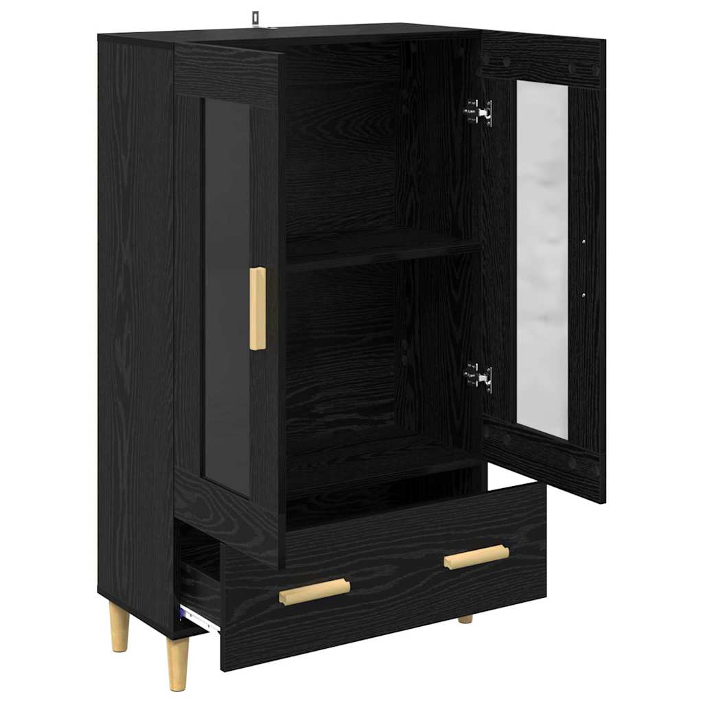 Credenza Rovere Nero 70 x 31 x 115 cm Legno multistrato