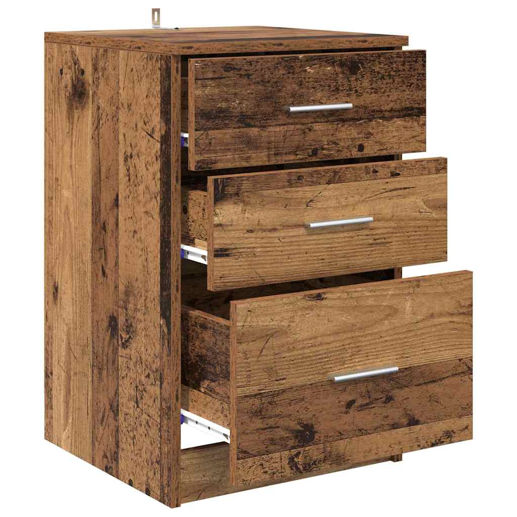 Armadio da Notte con cassetto Legno vecchio 40 x 40 x 63 cm