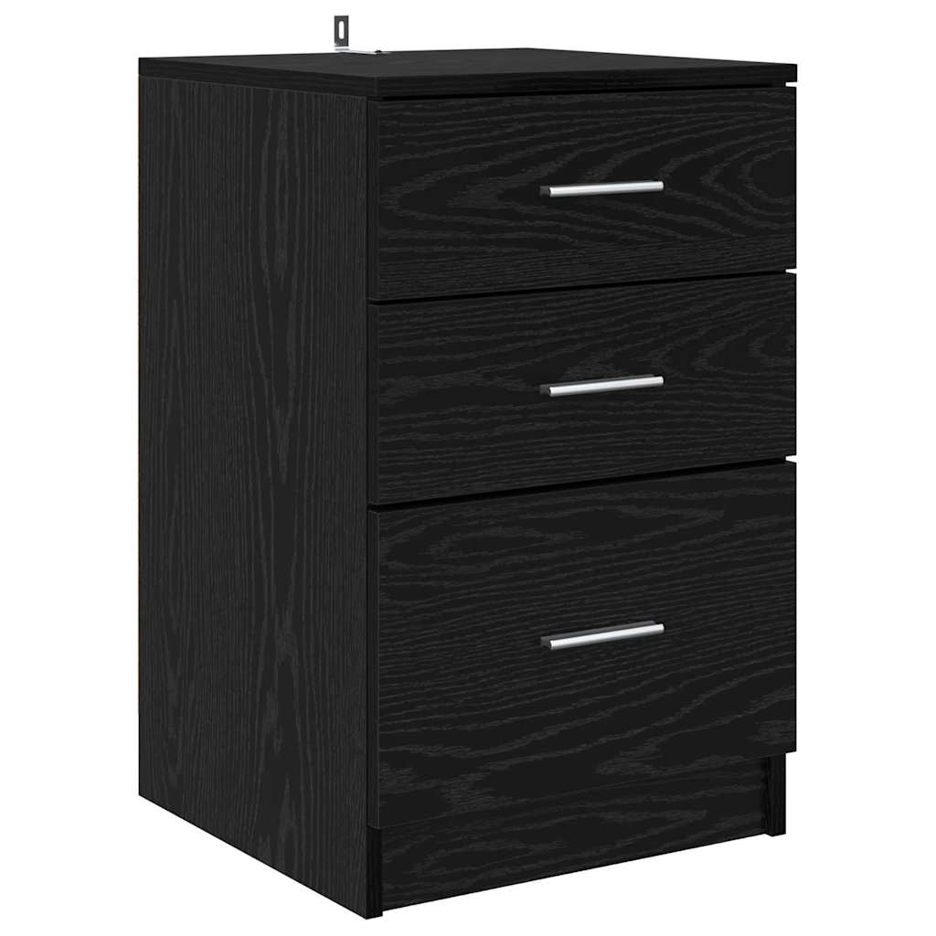 Armadio da Notte Rovere Nero 40 x 40 x 63 cm Legno multistrato