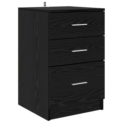 Armadio da Notte Rovere Nero 40 x 40 x 63 cm Legno multistrato