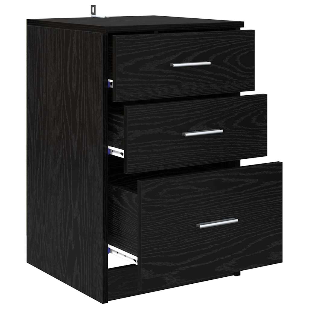 Armadio da Notte Rovere Nero 40 x 40 x 63 cm Legno multistrato