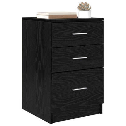 Armadio da Notte Rovere Nero 40 x 40 x 63 cm Legno multistrato
