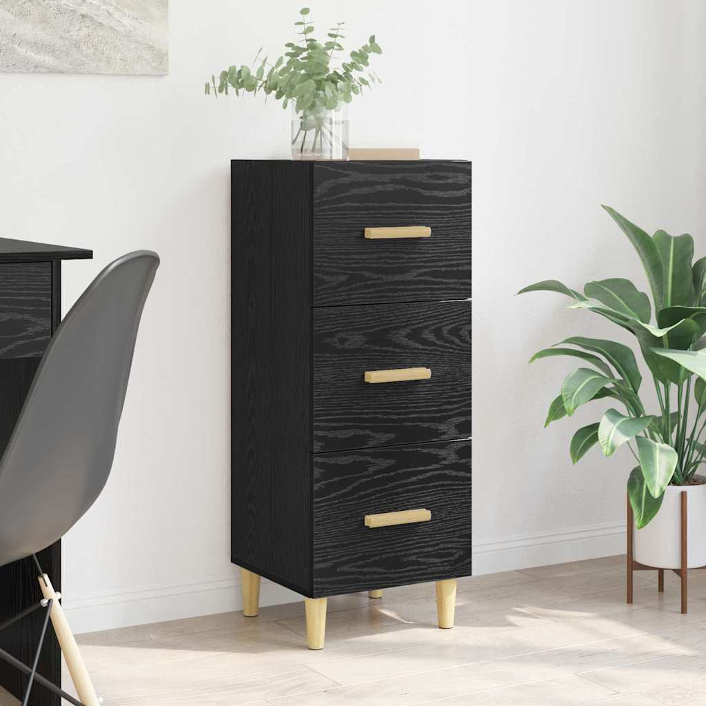 Credenza Rovere Nero 34,5 x 34 x 90 cm Legno multistrato