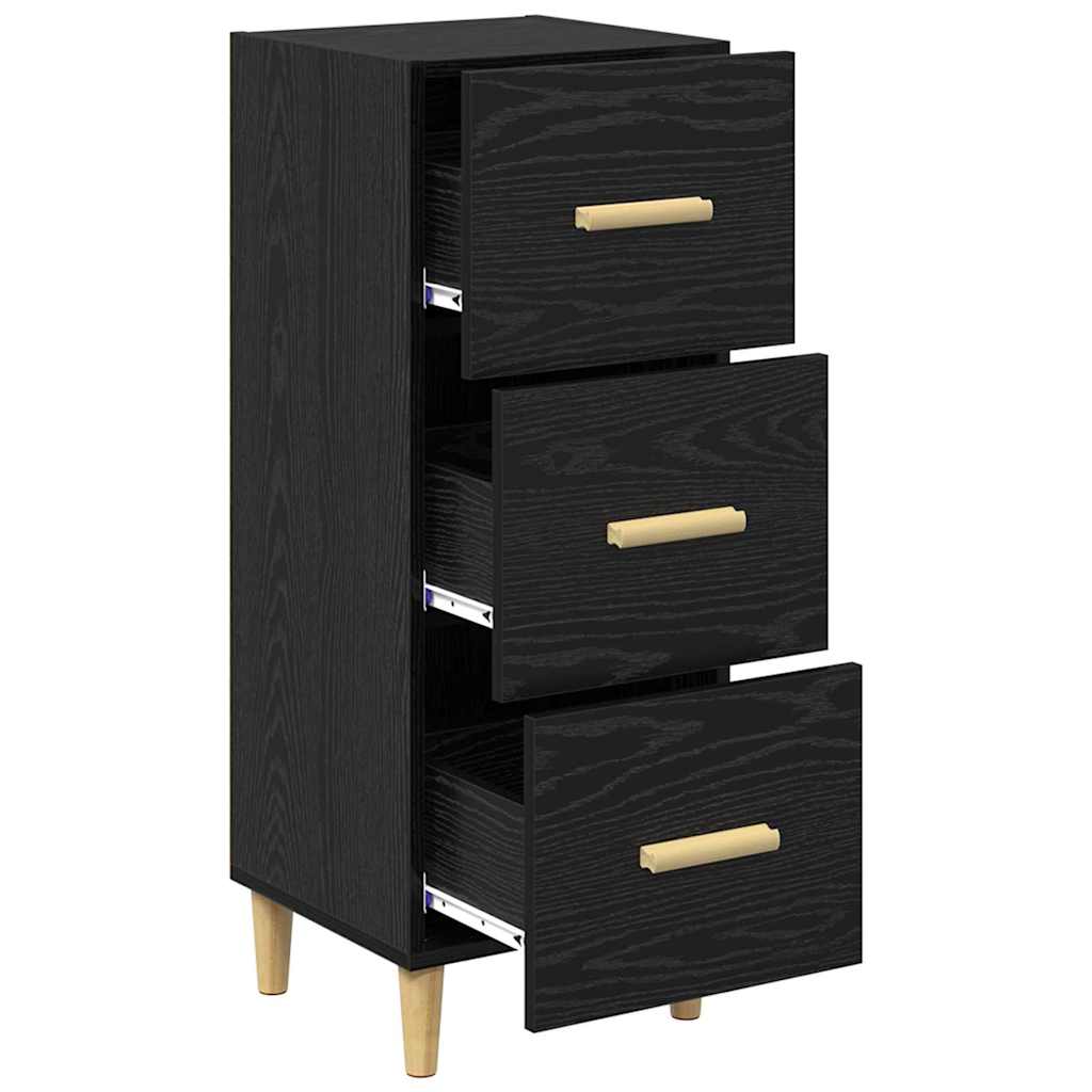Credenza Rovere Nero 34,5 x 34 x 90 cm Legno multistrato