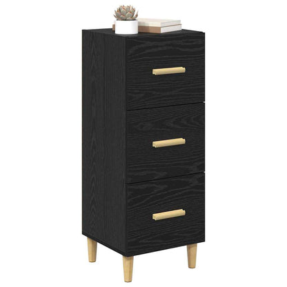 Credenza Rovere Nero 34,5 x 34 x 90 cm Legno multistrato