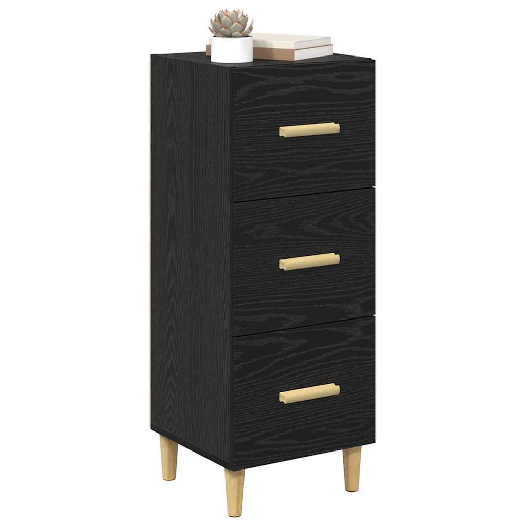 Credenza Rovere Nero 34,5 x 34 x 90 cm Legno multistrato