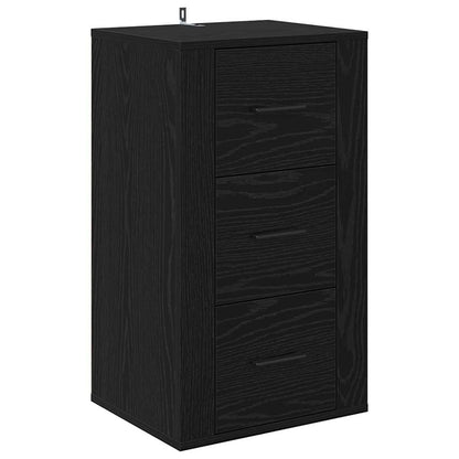 Credenza Rovere Nero 40 x 33 x 70 cm Legno multistrato