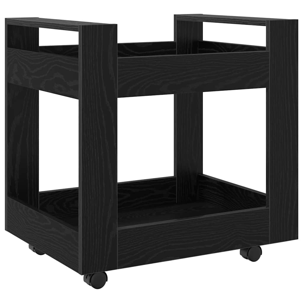 Carrello da Scrivania Rovere Nero 60 x 45 x 60 cm