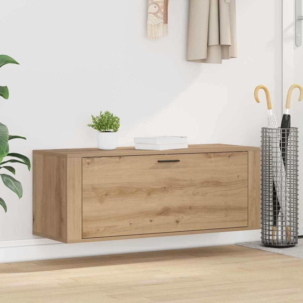 Mobile per scarpe con porta rovere artigianale 100 x 35 x 38 cm