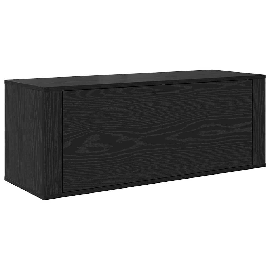 Mobile per scarpe con lo scaffale Rovere nero 100 x 35 x 38 cm