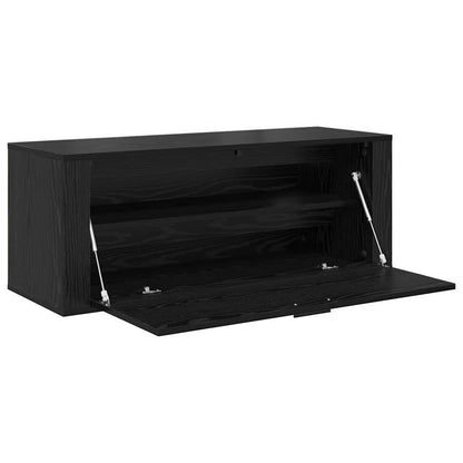 Mobile per scarpe con lo scaffale Rovere nero 100 x 35 x 38 cm