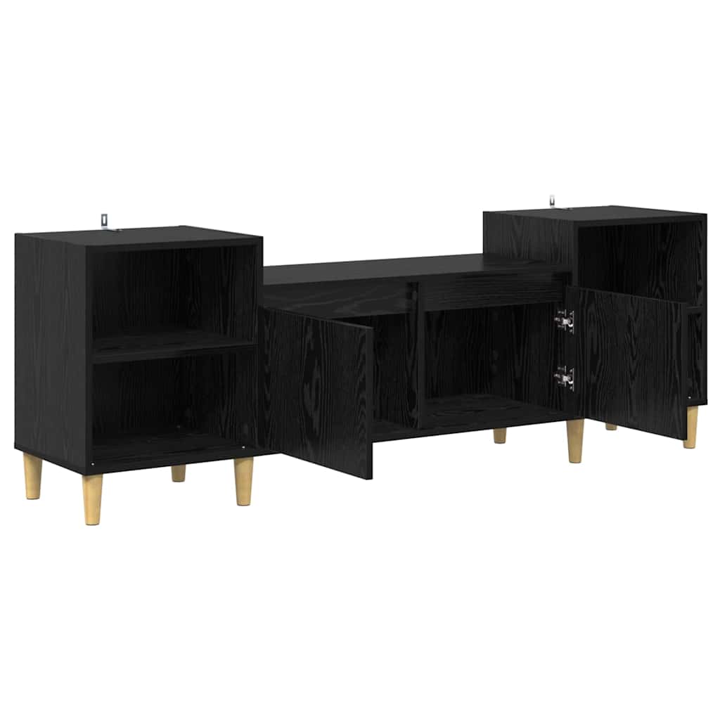 Mobile TV Rovere Nero 160 x 35 x 55 cm Legno multistrato
