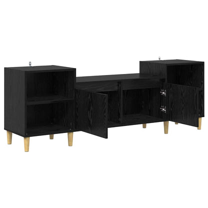 Mobile TV Rovere Nero 160 x 35 x 55 cm Legno multistrato