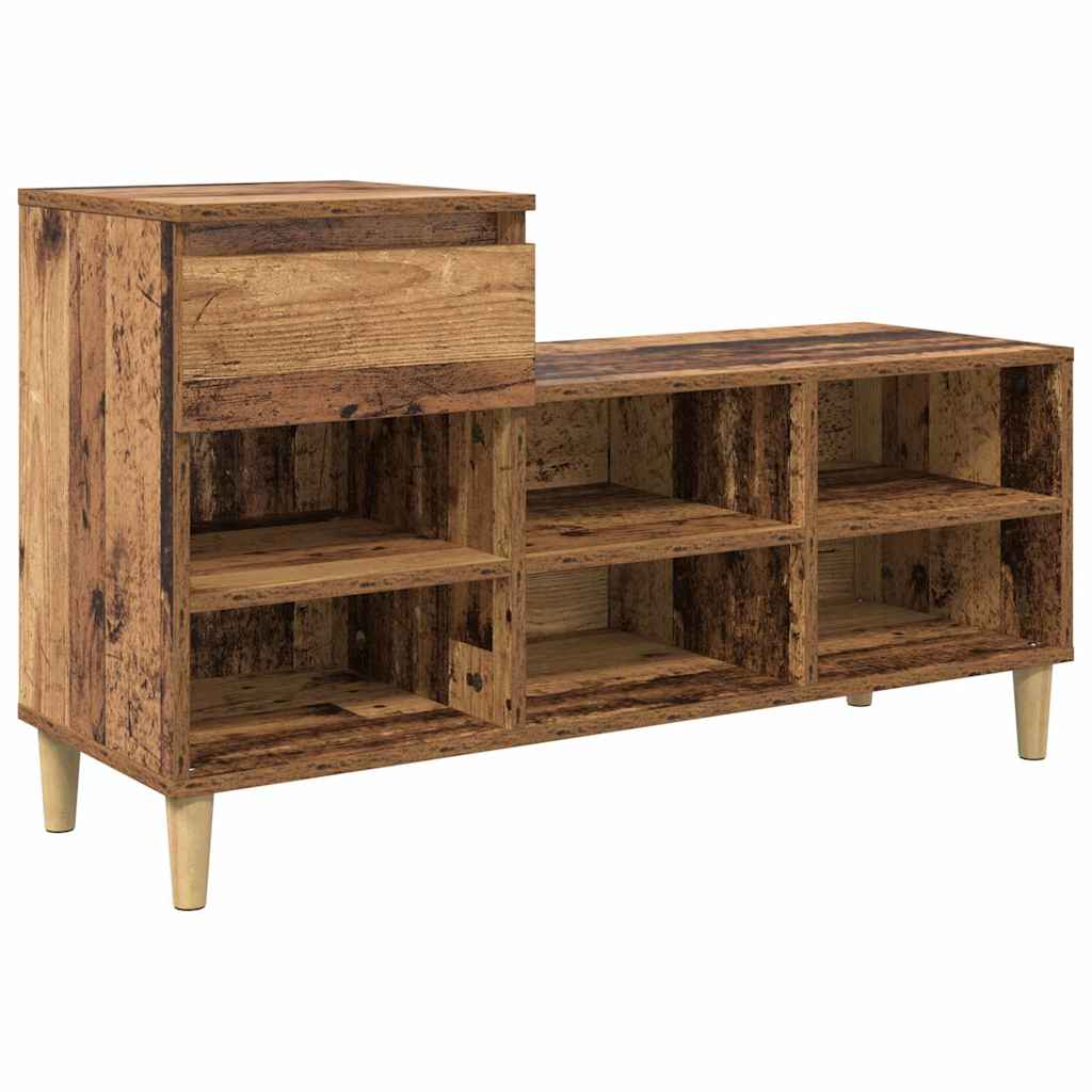 Mobile per scarpe con cassetto Legno vecchio 102 x 36 x 60 cm