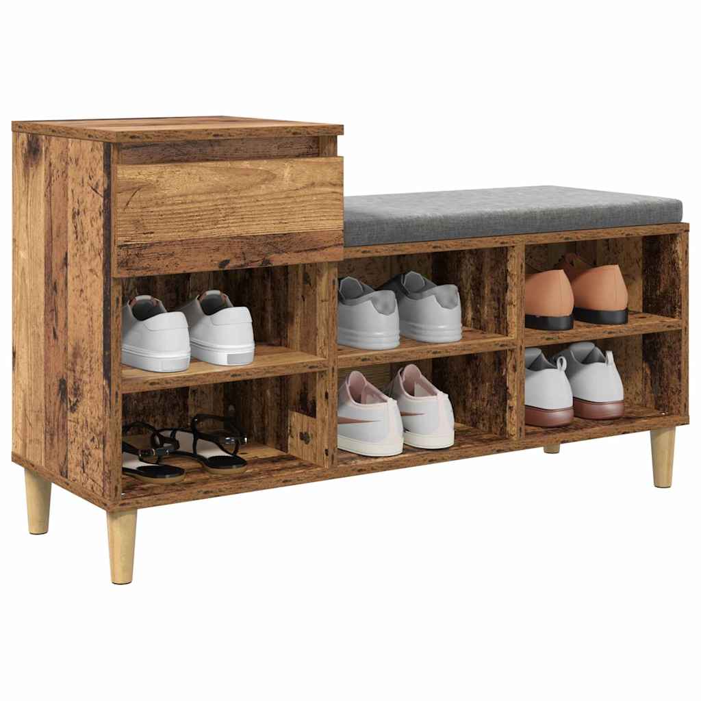 Mobile per scarpe con cassetto Legno vecchio 102 x 36 x 60 cm
