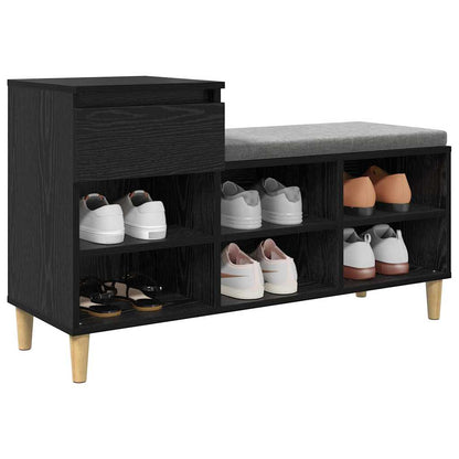 Mobile per scarpe con cassetto Rovere nero 102 x 36 x 60 cm