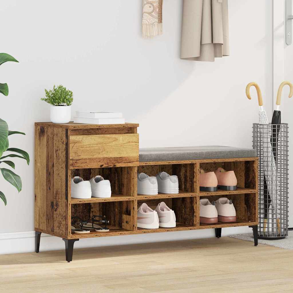 Mobile per scarpe con cassetto Legno vecchio 102 x 36 x 60 cm
