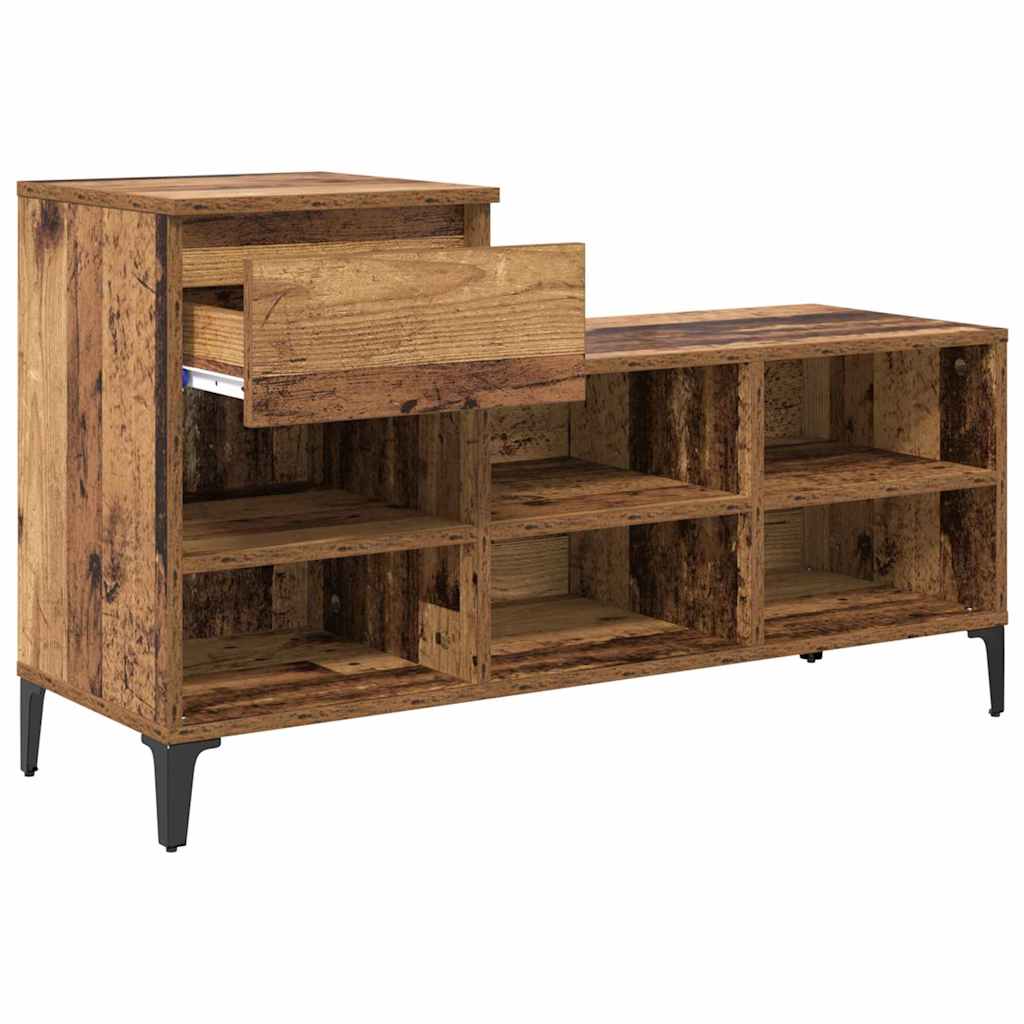 Mobile per scarpe con cassetto Legno vecchio 102 x 36 x 60 cm