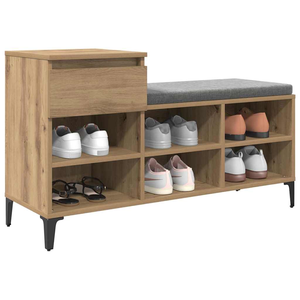 Mobile per scarpe rovere artigianale 102 x 36 x 60 cm