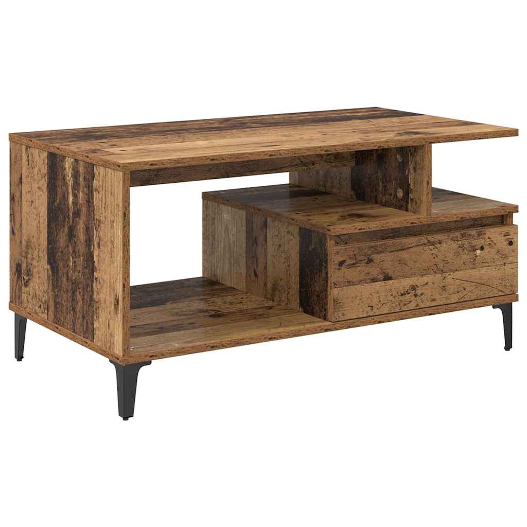 Tavolino da salotto con cassetto Legno vecchio 90 x 49 x 45 cm