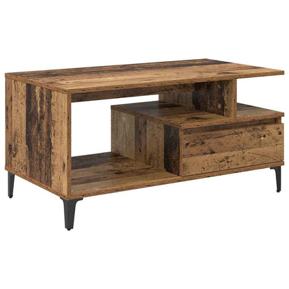 Tavolino da salotto con cassetto Legno vecchio 90 x 49 x 45 cm