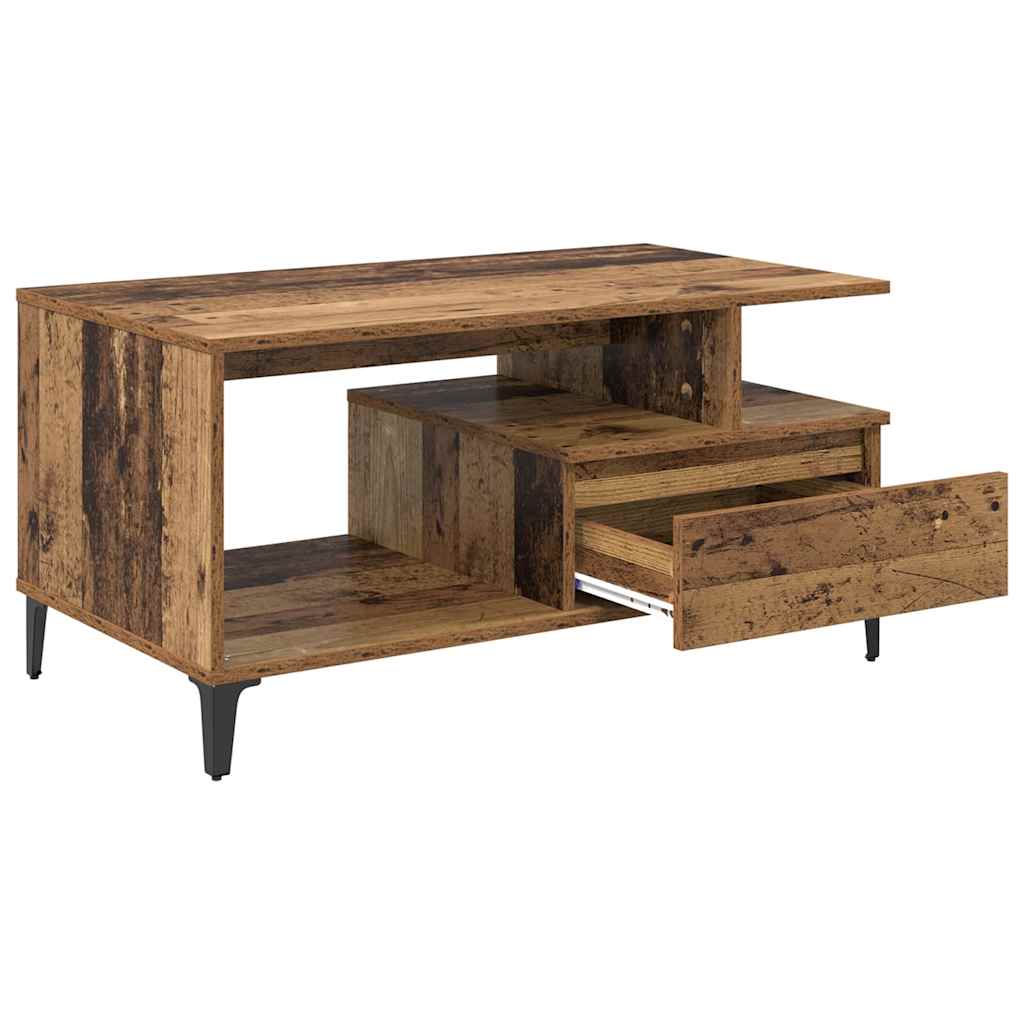 Tavolino da salotto con cassetto Legno vecchio 90 x 49 x 45 cm