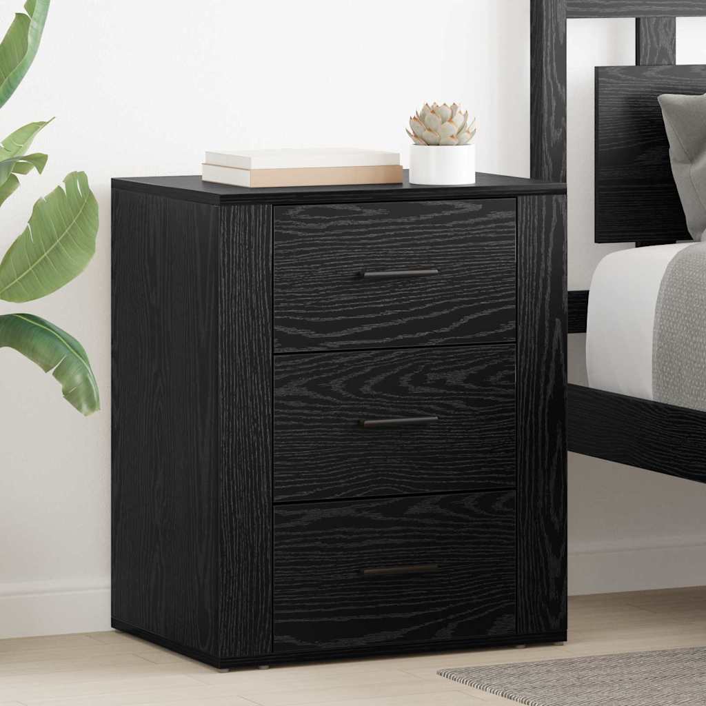 Armadio da Notte Rovere Nero 35 x 50 x 60 cm Legno multistrato
