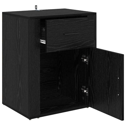 Armadio da Notte Rovere Nero 35 x 50 x 60 cm Legno multistrato